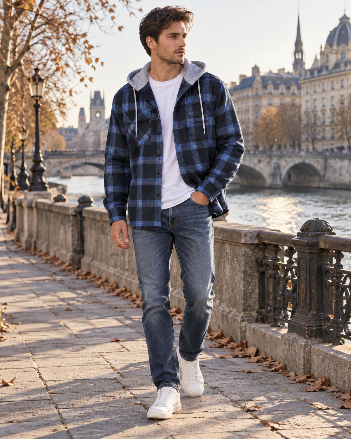 Darius Plaid Hooded Flannel Shirt – Long Sleeve Button-Down Casual Layer