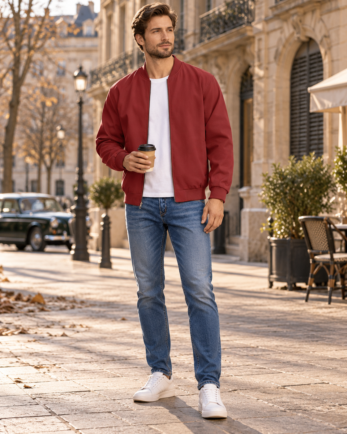Evander Men's Lightweight Bomber Jacket – Full-Zip Casual Flight Jacket