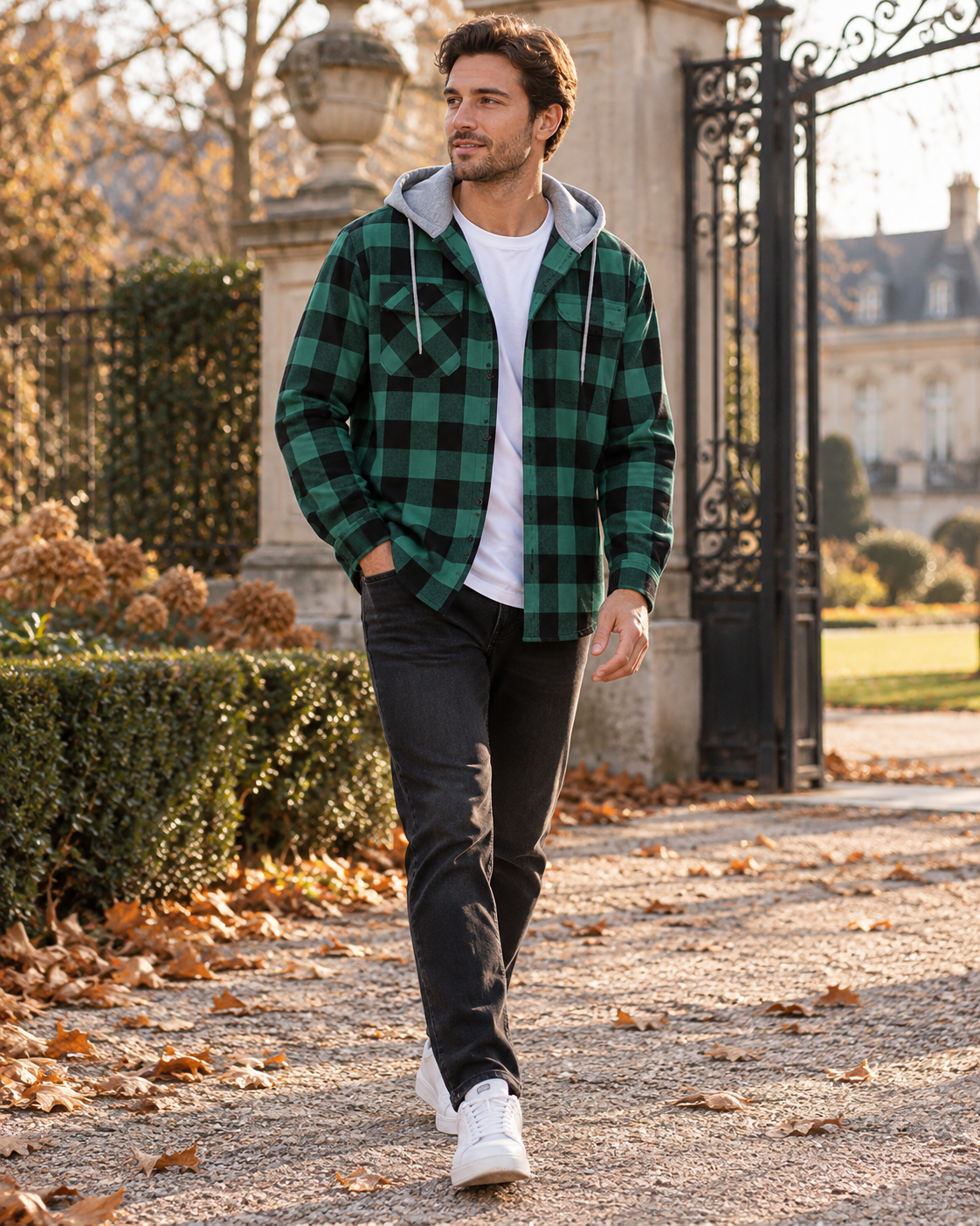 Darius Plaid Hooded Flannel Shirt – Long Sleeve Button-Down Casual Layer