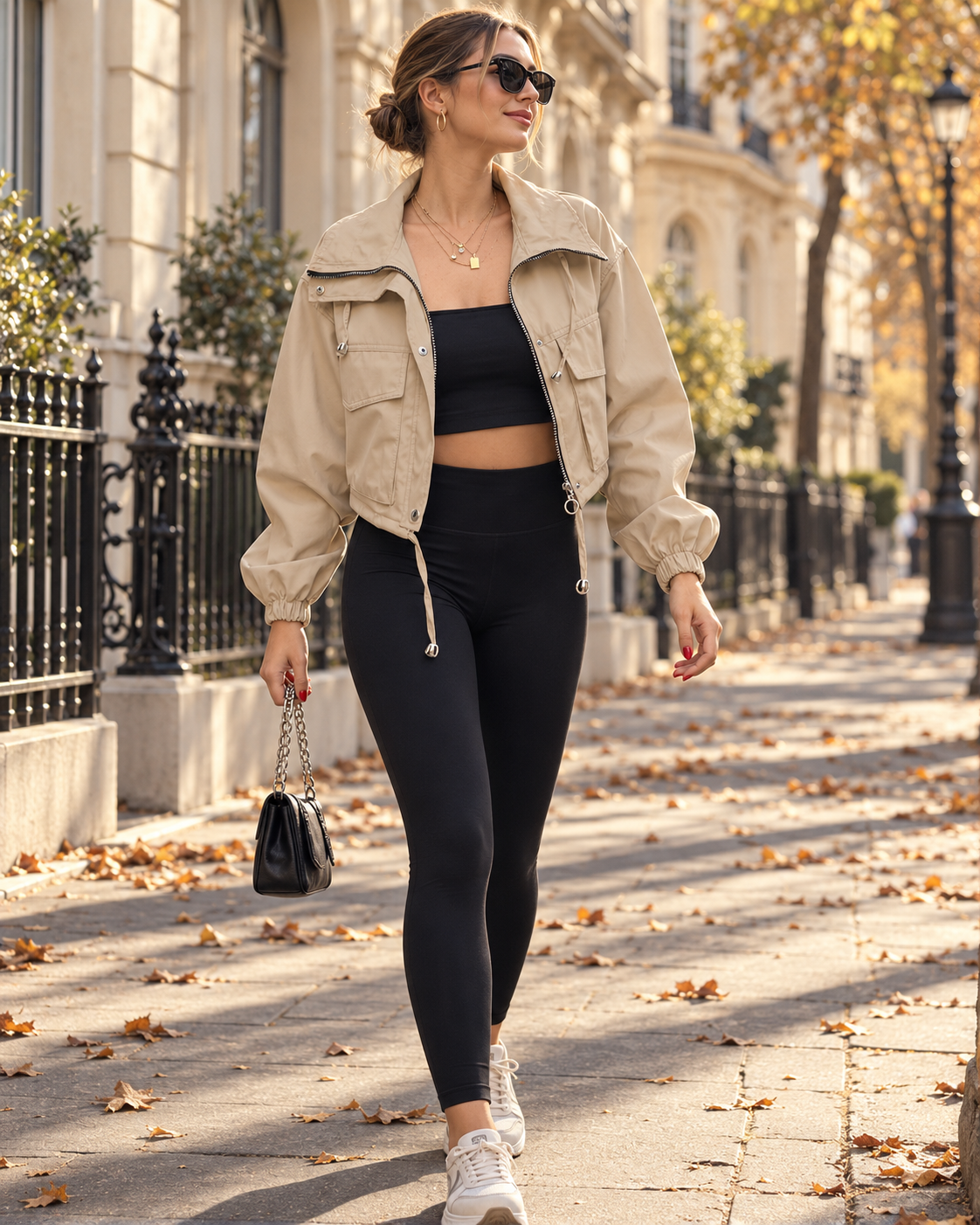 Bituin Cropped Utility Jacket – Lightweight Zip Up Oversized Anorak
