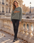 Kiara Fish Graphic Knitted Sweater – Relaxed Crew Neck Long Sleeve Pullover