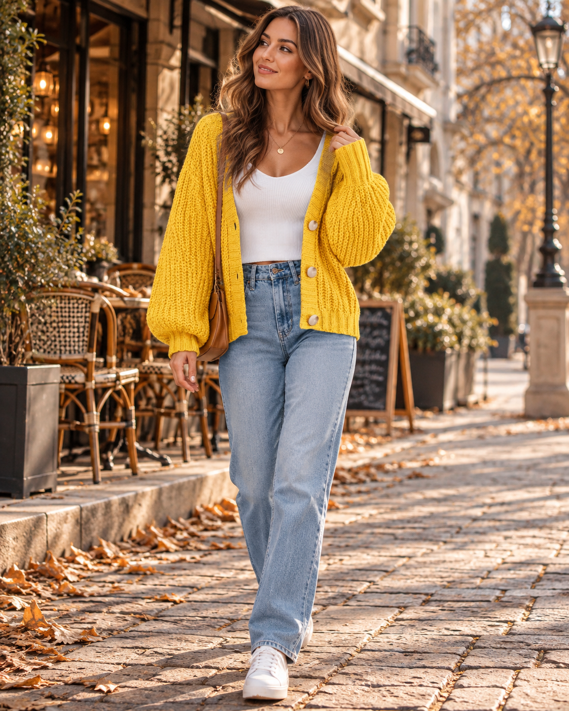 Amara Chunky Knit V-Neck Button Front Oversized Cardigan Sweater for Casual Wear