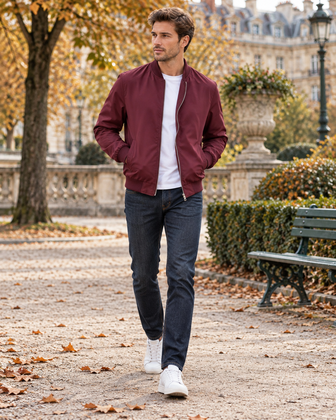 Cassian Men's Lightweight Bomber Jacket – Full-Zip Casual Windbreaker with Pockets