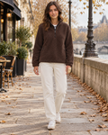 Kaelani Women's Quarter-Zip Fleece Pullover Jacket with Stand Collar and Side Pockets