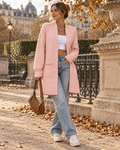 Uma Long Knit Cardigan – Oversized Open-Front Sweater with Pockets Femme