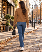 Trisha Women's Stretch Denim Button-Down Jacket with Long Sleeves and Four Pockets