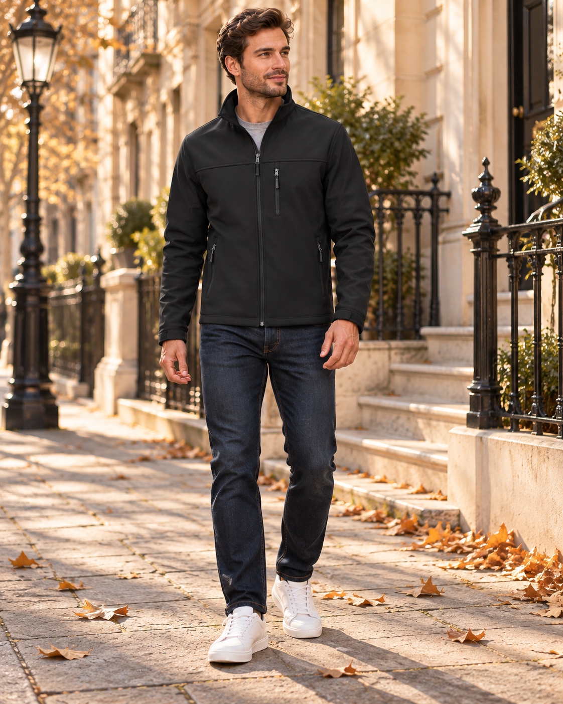 Kellan Men's Lightweight Softshell Jacket – Fleece-Lined Waterproof Outdoor Coat