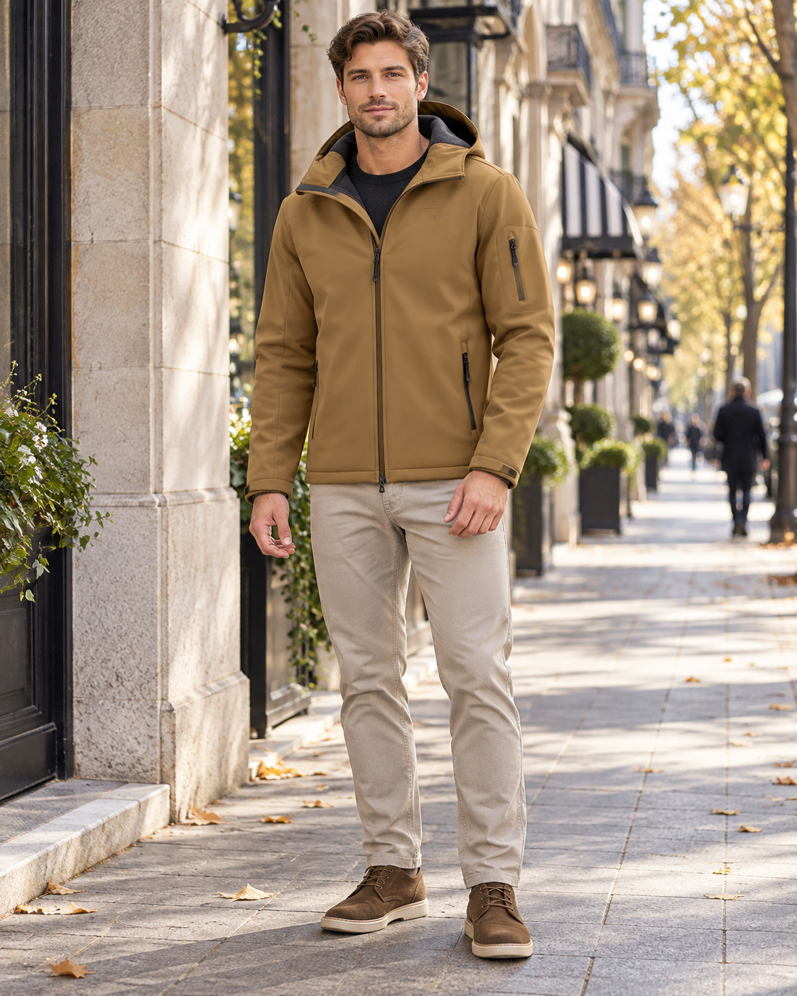 Rafael Hooded Softshell Jacket – Waterproof Fleece-Lined Outdoor Windbreaker Homme