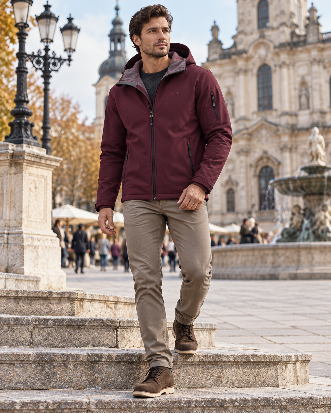 Rafael Hooded Softshell Jacket – Waterproof Fleece-Lined Outdoor Windbreaker Homme