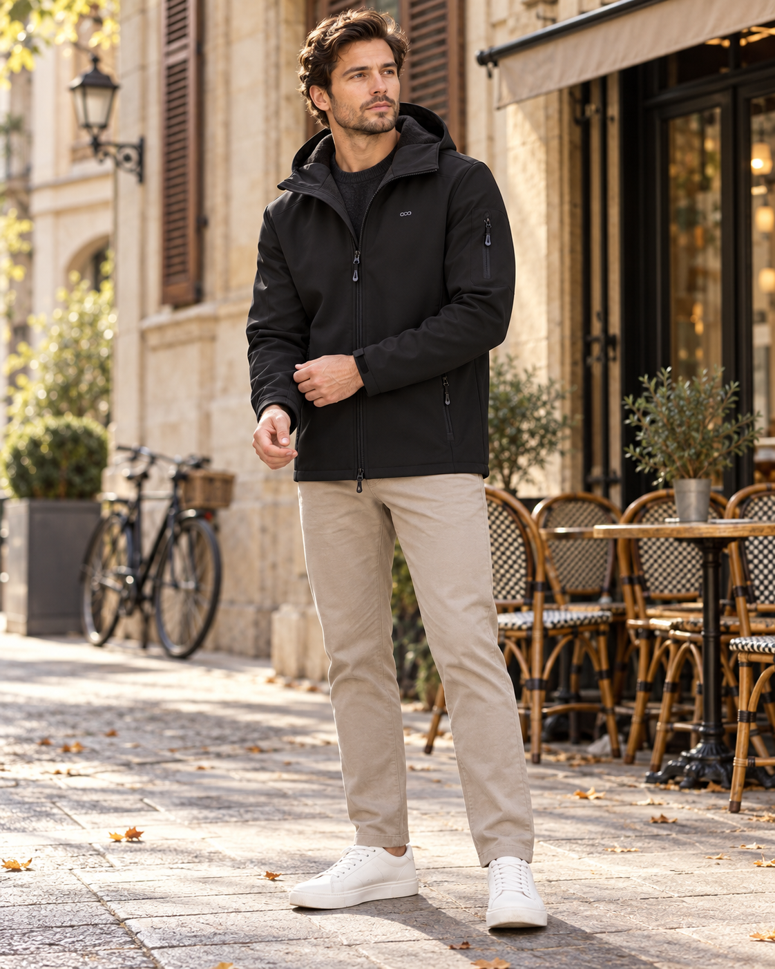 Rafael Hooded Softshell Jacket – Waterproof Fleece-Lined Outdoor Windbreaker Homme