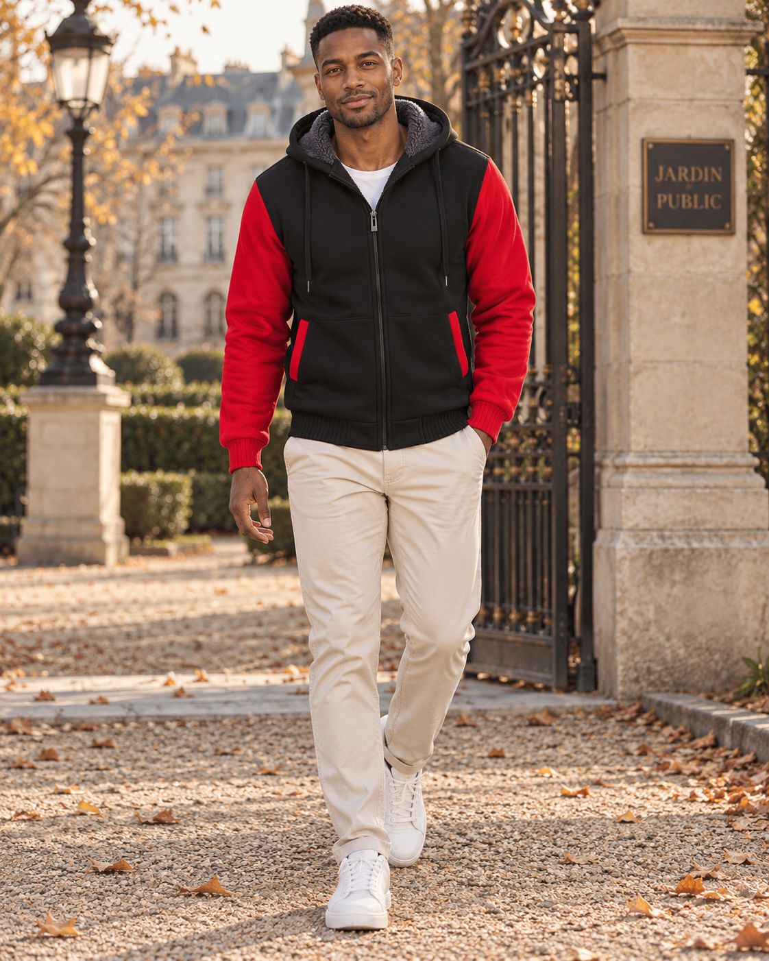 Hugo Men's Fleece-Lined Zip Hoodie – Sherpa Warm Winter Jacket with Side Pockets