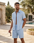 Nathan Men's Shirt & Shorts Set – Button-Up Casual Summer Co-Ord