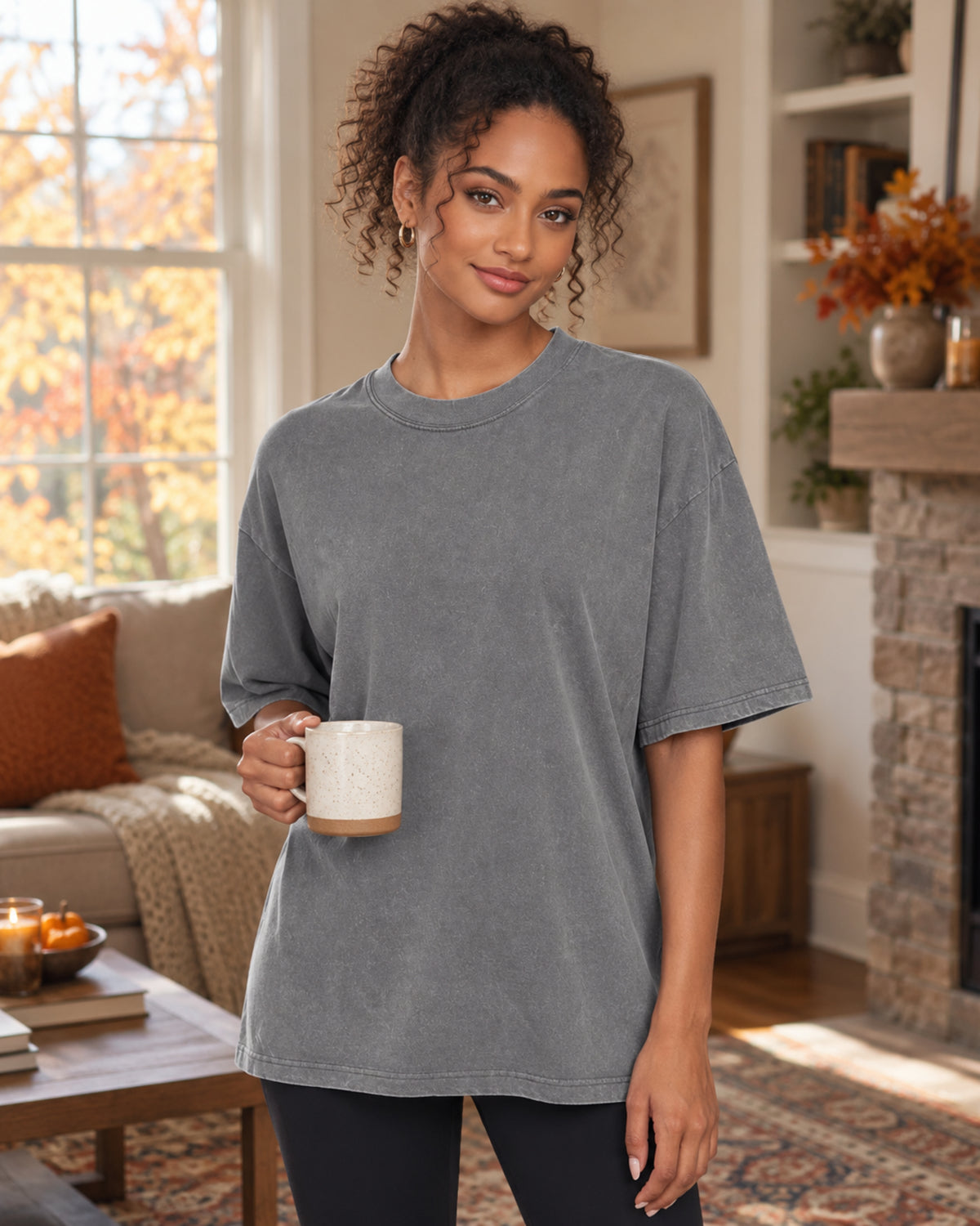 Odessa Women's Oversized Crew Neck T-Shirt – Short Sleeve Loose Fit Everyday Casual Top