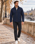Quirino Men's Waterproof Softshell Winter Jacket with Fleece Lining and Zip Pockets