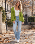 Samira Women's Chunky Cable Knit V Neck Button Down Oversized Long Sleeve Cardigan