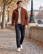 Vince Men's Lightweight Full-Zip Fleece Jacket with Stand Collar and Zippered Pockets