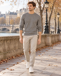 Gabriel Men's Lightweight Waffle Knit Thermal Shirt with Crew Neck and Long Sleeves