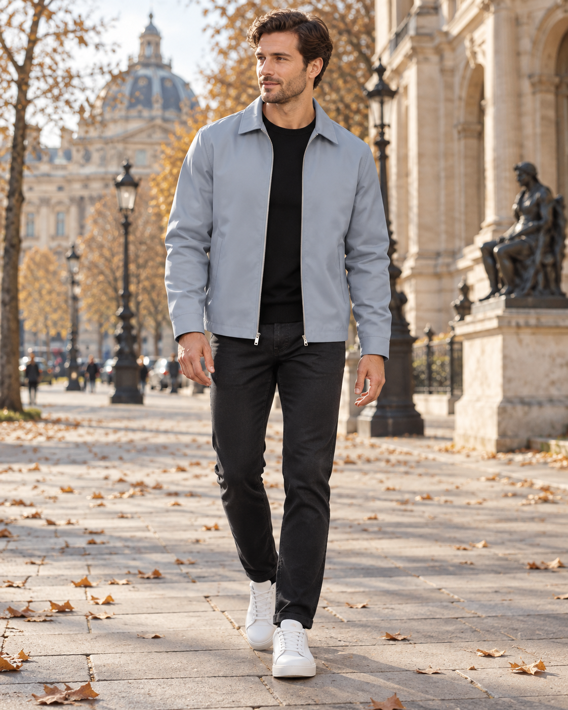 Iñigo Men's Lightweight Water-Repellent Windbreaker Full Zip Casual Collared Jacket