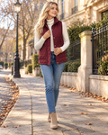 Isabella Women's Lightweight Quilted Puffer Vest with Stand Collar and Zip Closure