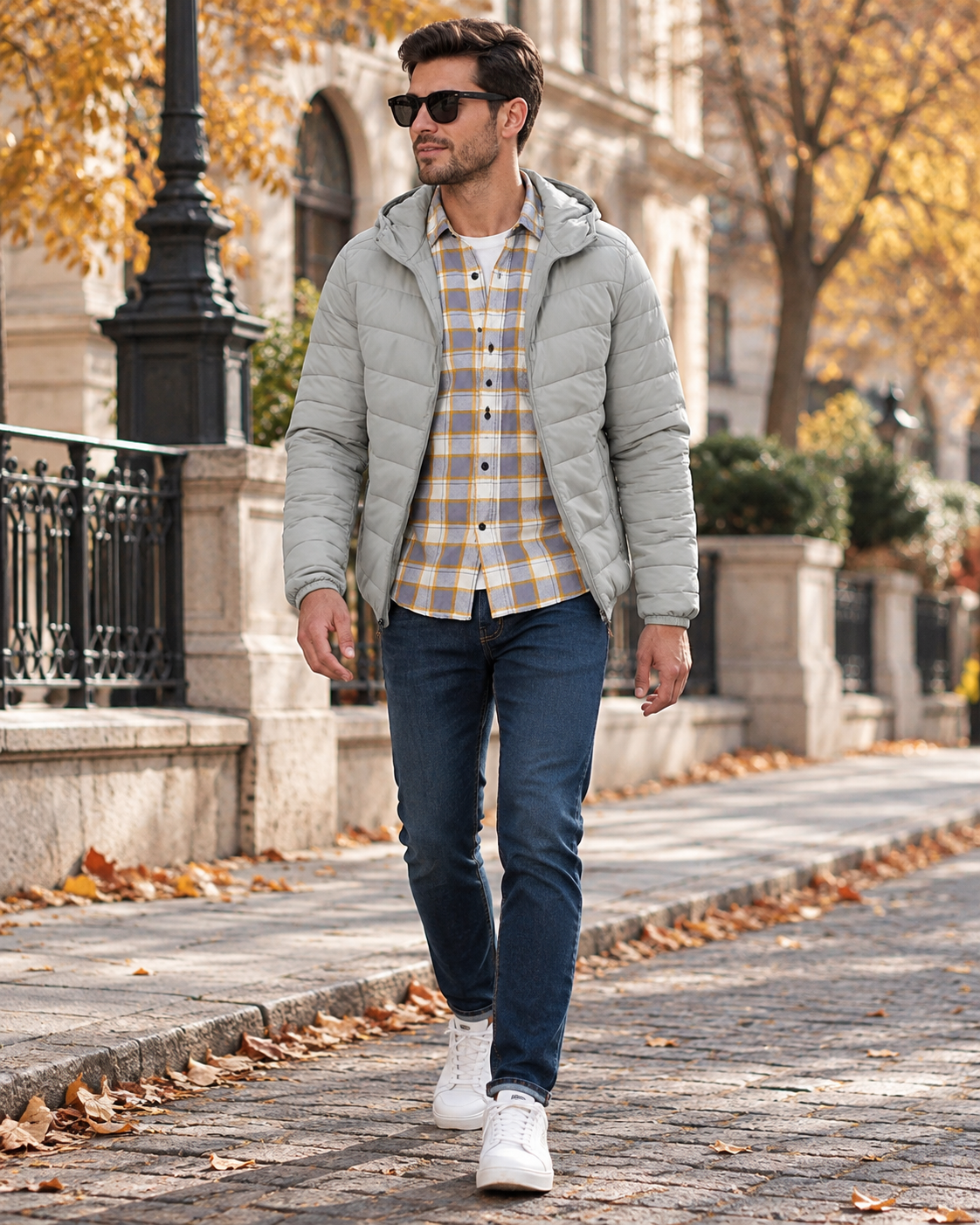 Santino Men's Lightweight Water-Resistant Hooded Packable Puffer Jacket with Pockets