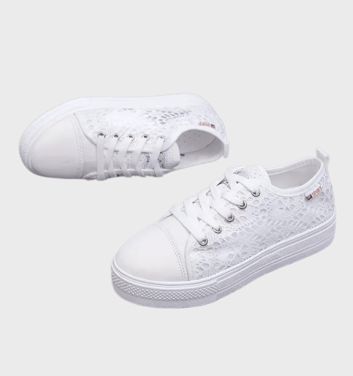 Bianca Women's White Trainers – Breathable Low-Top Design with Cushioned Insole