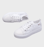Bianca Women's White Trainers – Breathable Low-Top Design with Cushioned Insole