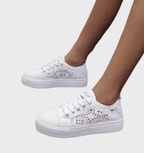Bianca Women's White Trainers – Breathable Low-Top Design with Cushioned Insole