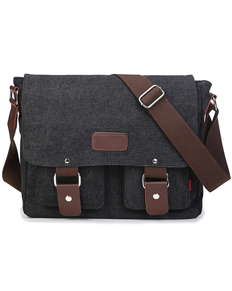Malcolm Men's Canvas Messenger Bag – Multi-Pocket Shoulder Crossbody Satchel