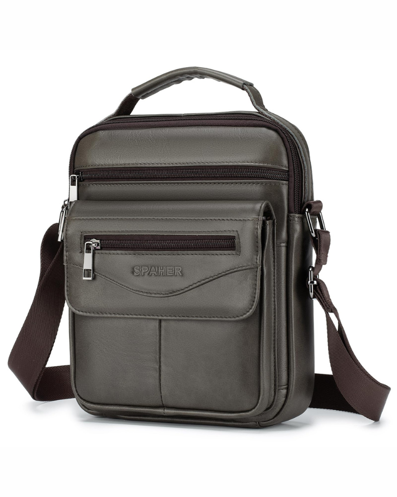 Vincent Men's Leather Crossbody Bag – Genuine Cowhide Shoulder Messenger Bag