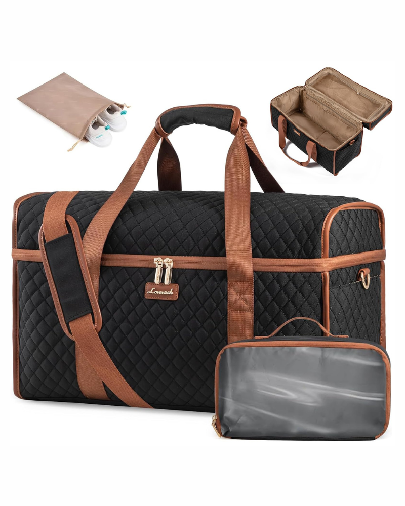 Hadley Carry-On Travel Duffel Bag – Polyester Holdall with Shoe Bag & Toiletry Pouch