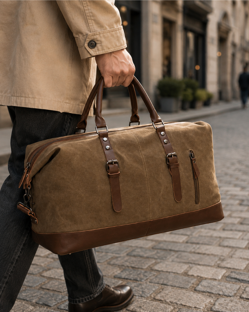 Jasper Canvas Travel Duffel Bag – 55L Weekend Holdall with Shoulder Strap