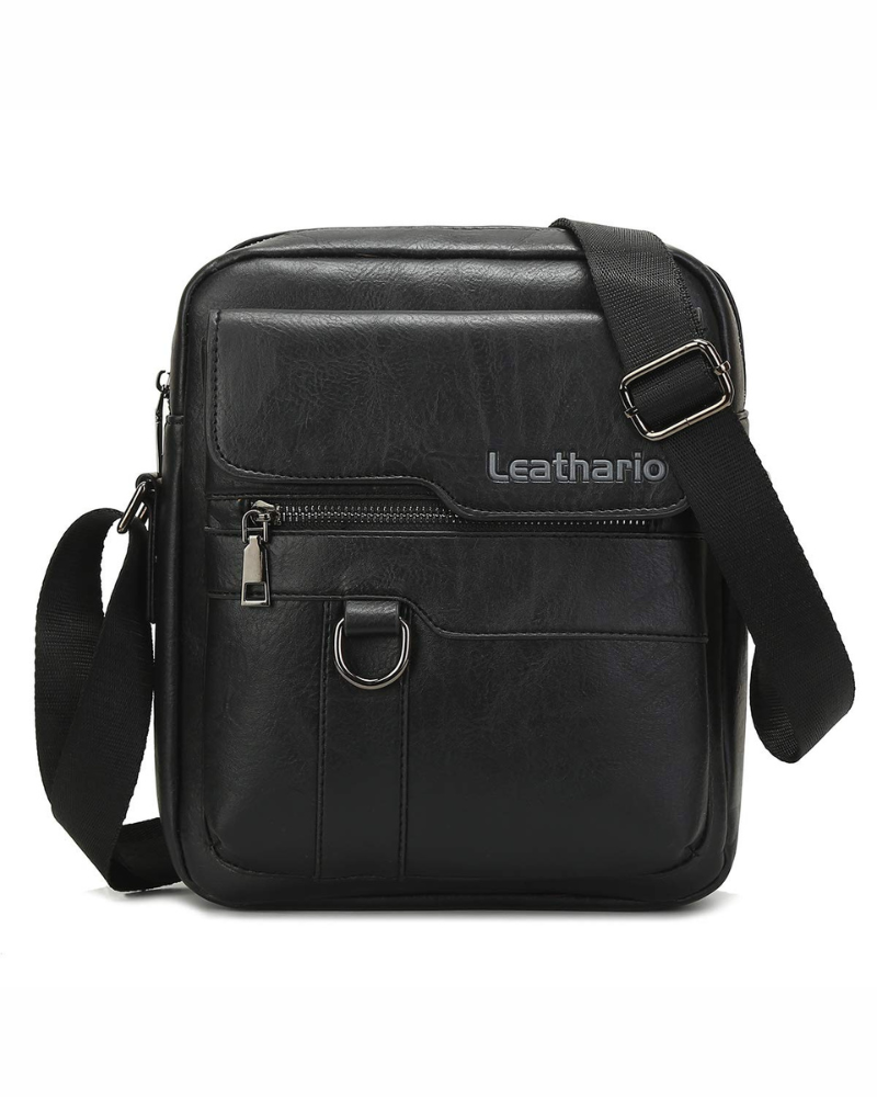 Arnold Men's Vegan Leather Crossbody Bag – Adjustable Messenger Shoulder Bag