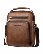 Winston Men's PU Leather Messenger Bag – Multi-Pocket Adjustable Crossbody Bag