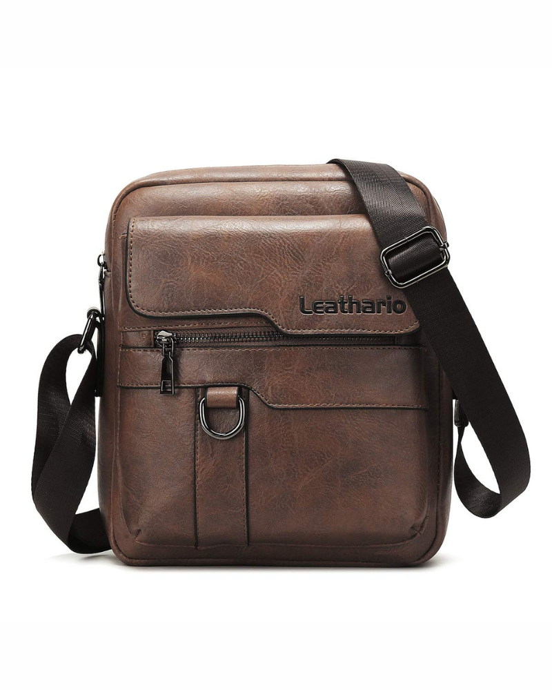 Arnold Men's Vegan Leather Crossbody Bag – Adjustable Messenger Shoulder Bag