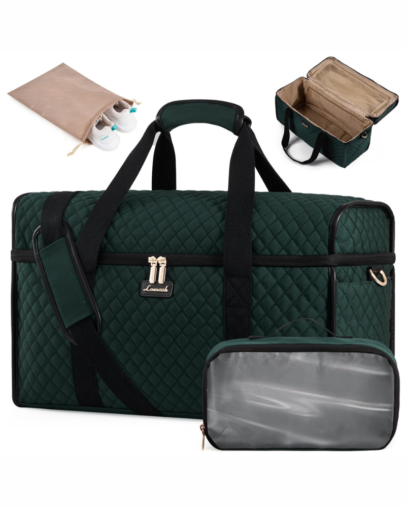 Hadley Carry-On Travel Duffel Bag – Polyester Holdall with Shoe Bag & Toiletry Pouch