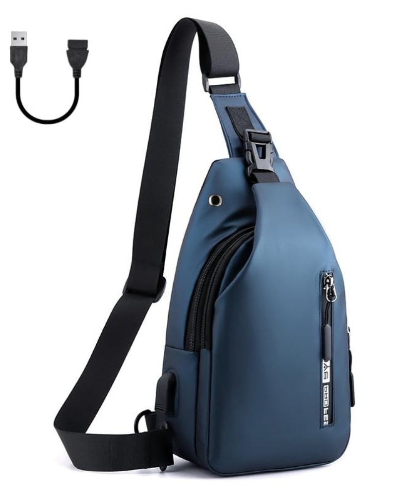 Ronan Crossbody Sling Bag – Oxford USB Chest Shoulder Bag for Men
