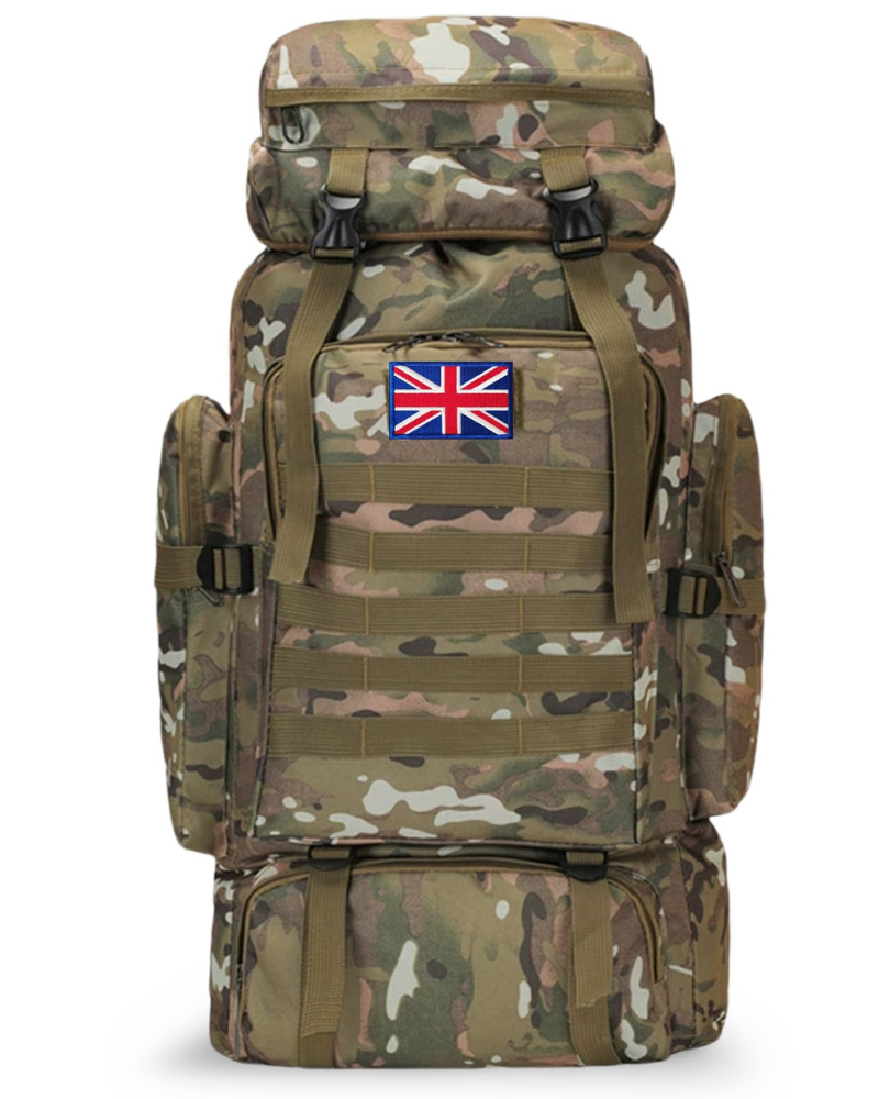 Grady 80L Waterproof Hiking Backpack – Tactical Travel Rucksack with Laptop Sleeve