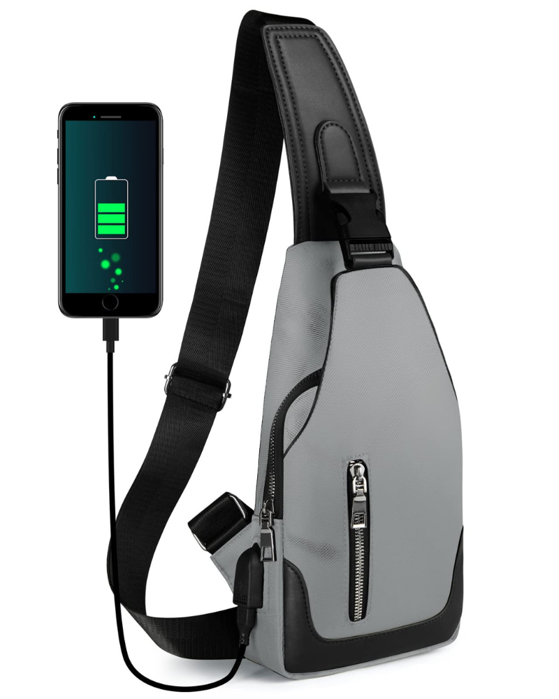 Ronan Crossbody Sling Bag – Oxford USB Chest Shoulder Bag for Men
