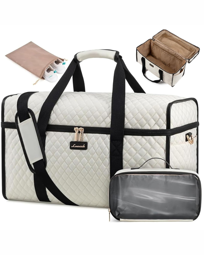 Hadley Carry-On Travel Duffel Bag – Polyester Holdall with Shoe Bag & Toiletry Pouch