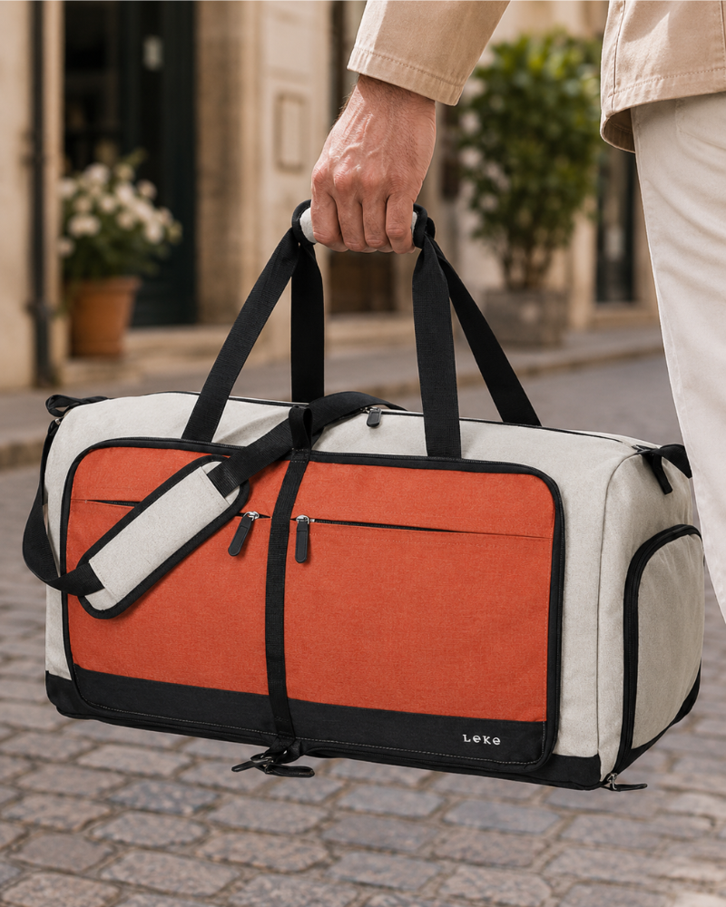 Callan Men's 60L Foldable Travel Duffel Bag – Oxford Holdall with Shoe Compartment
