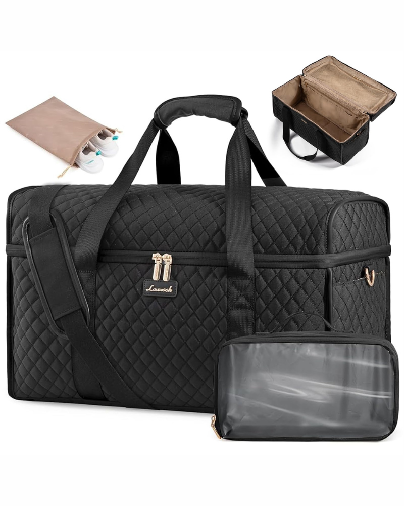 Hadley Carry-On Travel Duffel Bag – Polyester Holdall with Shoe Bag & Toiletry Pouch