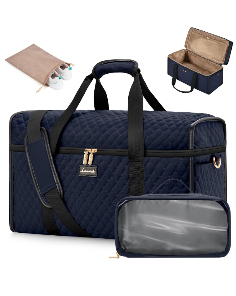 Hadley Carry-On Travel Duffel Bag – Polyester Holdall with Shoe Bag & Toiletry Pouch