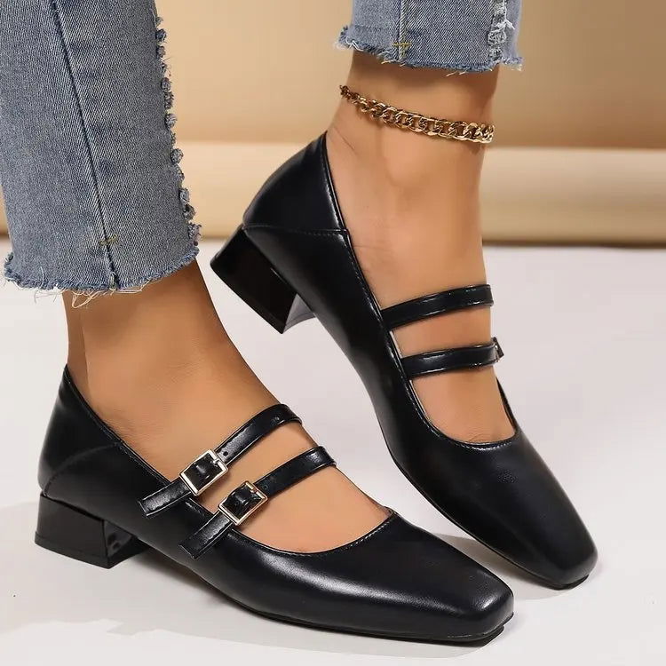 Selene Women's Double-Strap Ballet Flats – Elegant Fit & Everyday Comfort