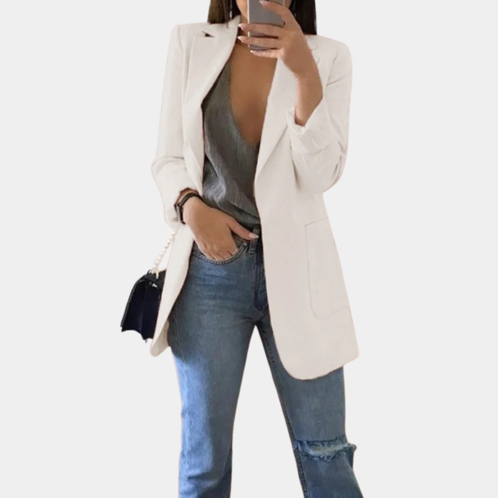 Margaret Women's Blazer – Tailored Long Sleeve Smart Casual Office Jacket