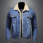 Atticus Men's Denim Jacket – Fleece Lined Button Up Casual Trucker Coat
