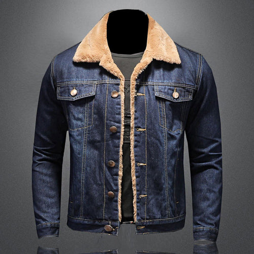 Atticus Men's Denim Jacket – Fleece Lined Button Up Casual Trucker Coat