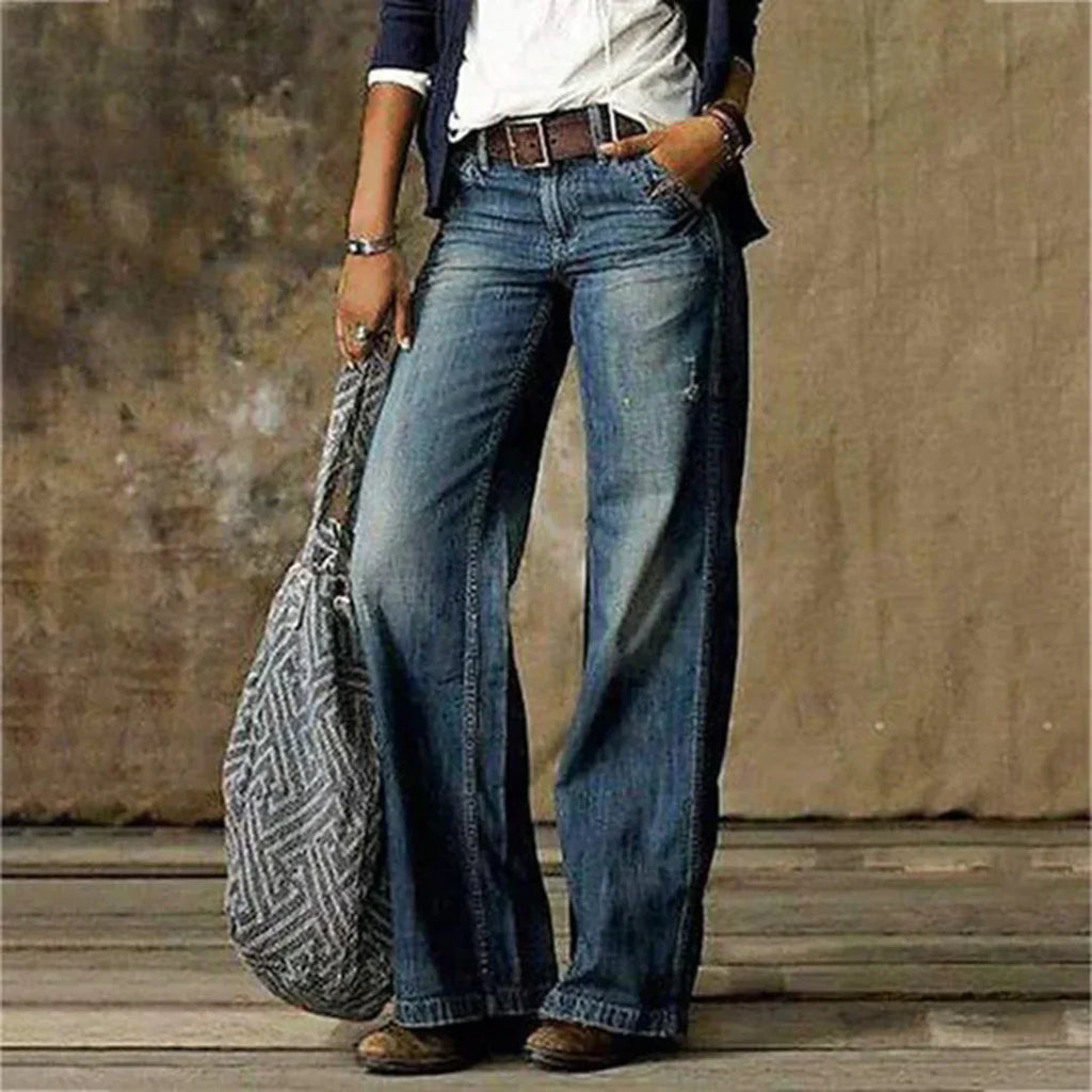 Ainsley Women's Low Rise Jeans – Stretch Vintage Denim Slim Fit Trousers