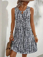 Elodie Women's Sleeveless Mini Dress – Printed Summer Beach Casual Dress
