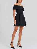 Rosalie Women's Skater Dress – Sleeveless Boat Neck Belted Cocktail Midi Dress
