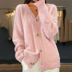 Adeline Women's Cashmere Cardigan – 100% Cashmere Button Front Luxury Knit